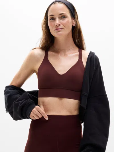 Athleta Perfect Form Longline Bra A-c In Burgundy