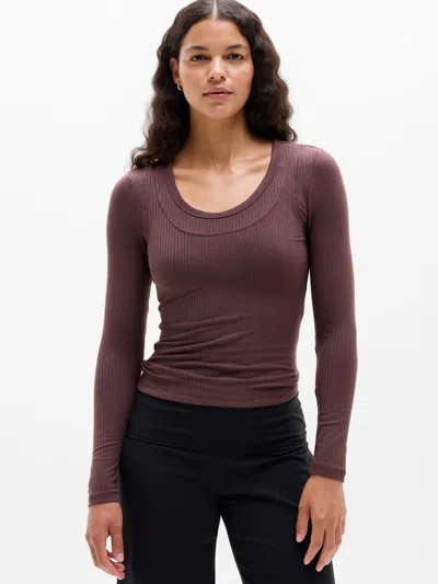 Athleta Perfect Rib Layered Top In Multi