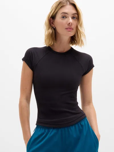 Athleta Perfect Rib Tee In Black