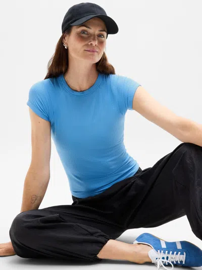 Athleta Perfect Rib Tee In Blue