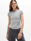 Athleta Perfect Rib Tee In Gray