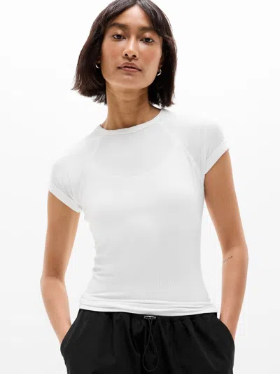 Athleta Perfect Rib Tee In White
