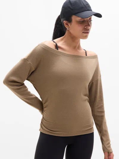 Athleta Presence Practice Sweatshirt In Clay