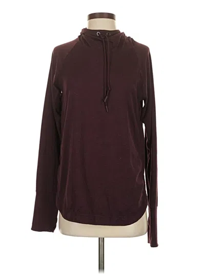 Pre-owned Athleta Pullover Hoodie In Burgundy