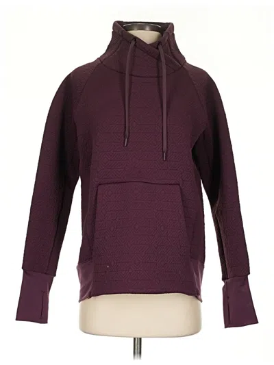 Pre-owned Athleta Pullover Hoodie In Burgundy