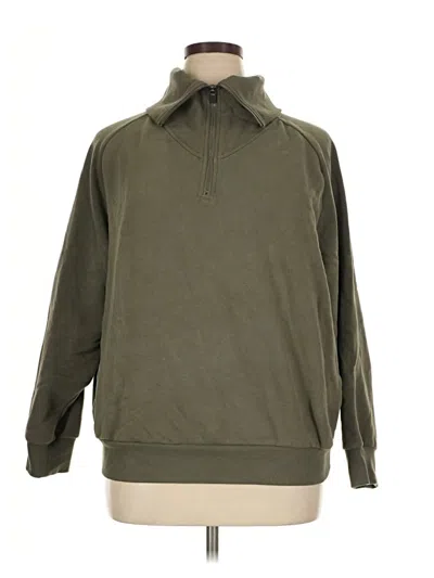 Pre-owned Athleta Pullover Hoodie In Green