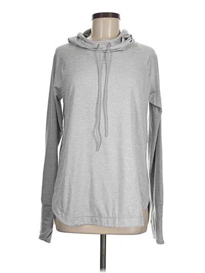 Pre-owned Athleta Pullover Hoodie In Silver