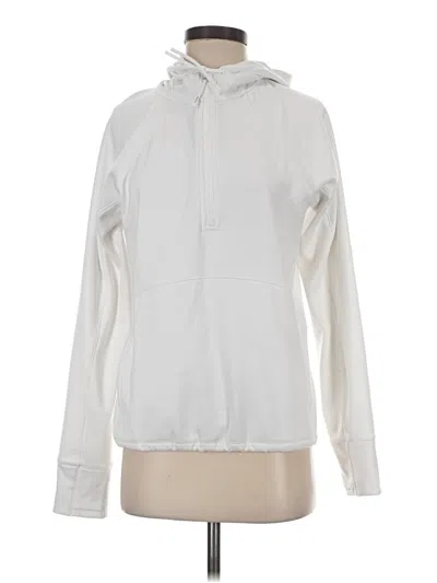 Pre-owned Athleta Pullover Hoodie In White