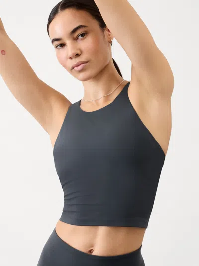 Athleta Purpose Crop Bra A-c In Black Sand
