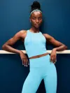 Athleta Purpose Crop Sports Bra A-c In Blue