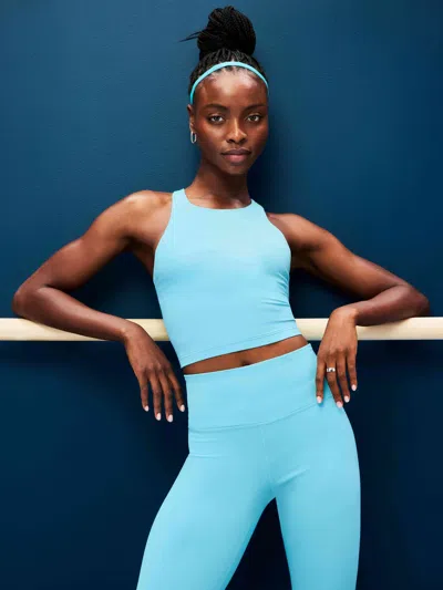 Athleta Purpose Crop Sports Bra A-c In Blue