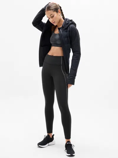 Athleta Rainier High Rise Reflective Stripe Legging In Black