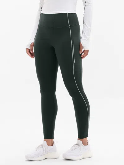 Athleta Rainier High Rise Reflective Stripe Legging In Green