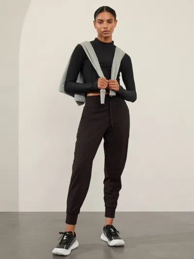Athleta Rainier Mid Rise Cargo Jogger In Black