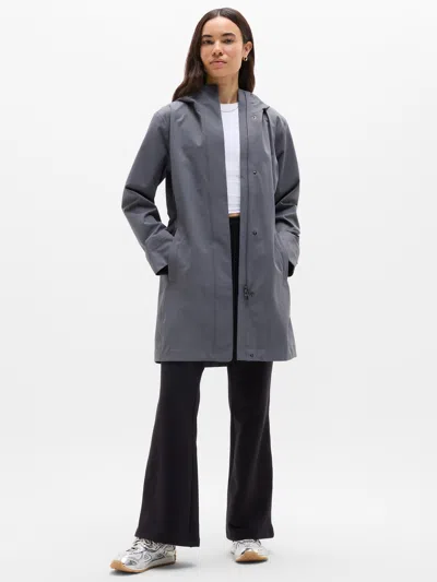 Athleta Rainout Ridge Long Trench In Gray