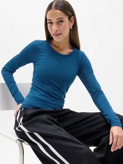 Athleta Renew Seamless Crewneck Top In Blue
