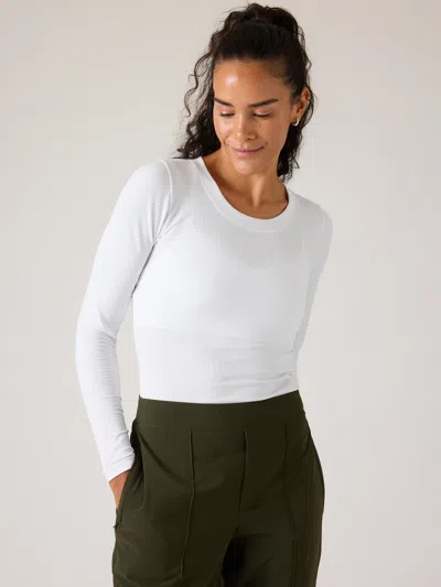 Athleta Renew Seamless Crewneck Top In Bright White