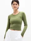 Athleta Renew Seamless Crewneck Top In Green