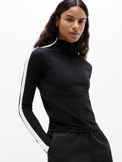 Athleta Renew Seamless Mock Neck Top In Black