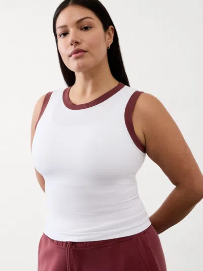 Athleta Renew Seamless Muscle Tank In White/redwood