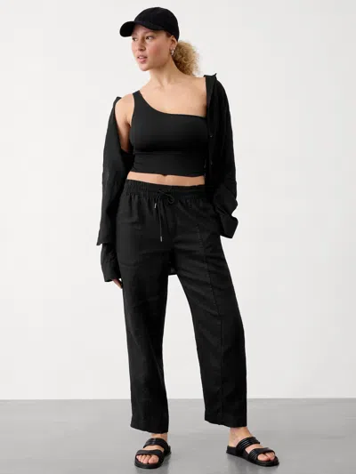 Athleta Retreat Linen Ankle Pant In Black