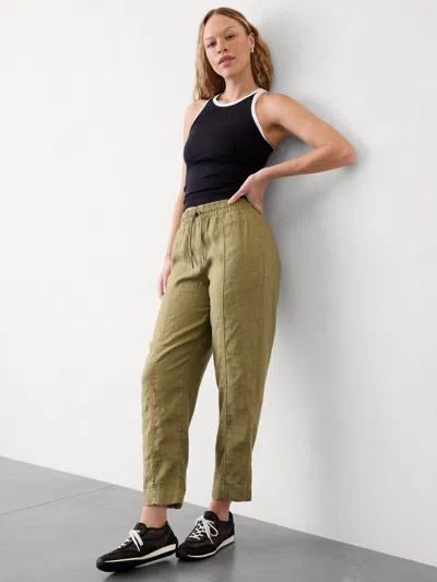 Athleta Retreat Linen Ankle Pant In Perennial Olive