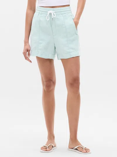 Athleta Retreat Linen Mid Rise 4" Short In Blue