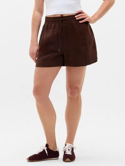 Athleta Retreat Linen Mid Rise 4" Short In Brown