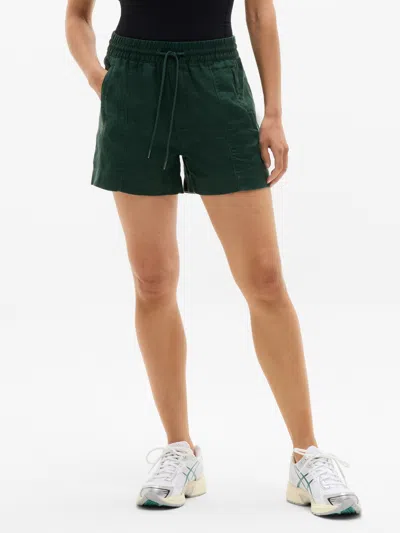 Athleta Retreat Linen Mid Rise 4" Short In Green