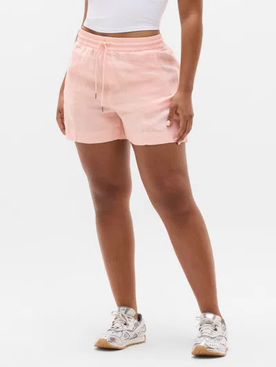 Athleta Retreat Linen Mid Rise 4" Short In Pink