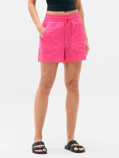 Athleta Retreat Linen Mid Rise 4" Short In Pink