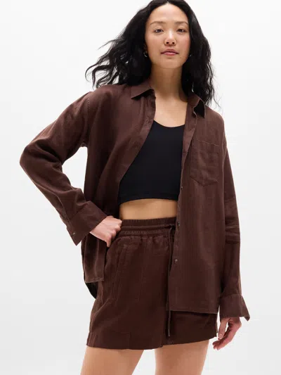 Athleta Retreat Linen Top In Brown