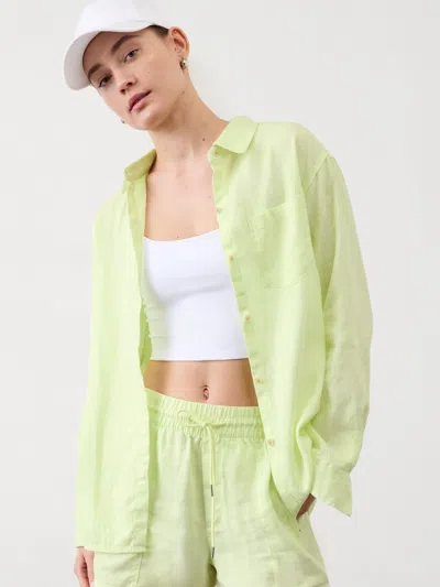Athleta Retreat Linen Top In Limone