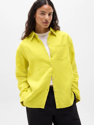 Athleta Retreat Linen Top In Yellow