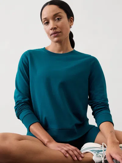 Athleta Retroterry Crewneck Sweatshirt In Coastal Teal