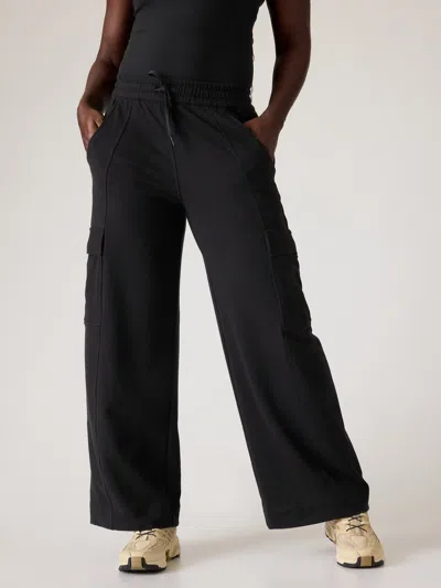 Athleta Retroterry Wide Leg Cargo Pant In Black