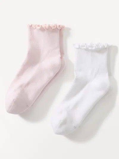Athleta Ruffle Everyday Quarter Crew Sock 2-pack