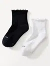Athleta Ruffle Everyday Quarter Crew Sock 2-pack