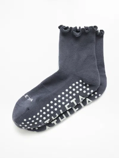 Athleta Ruffle Grip Sock In Ash