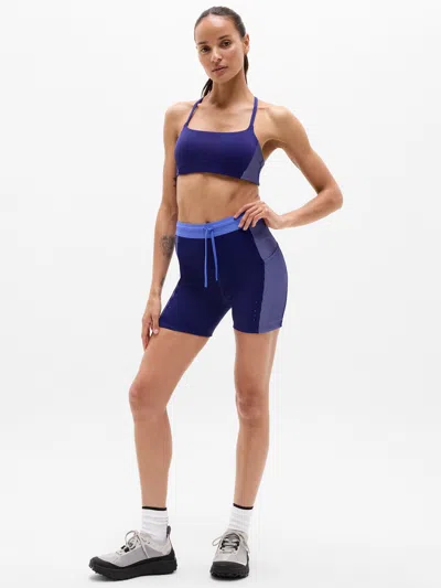 Athleta Run Club Ribbed 5" Short In Blue