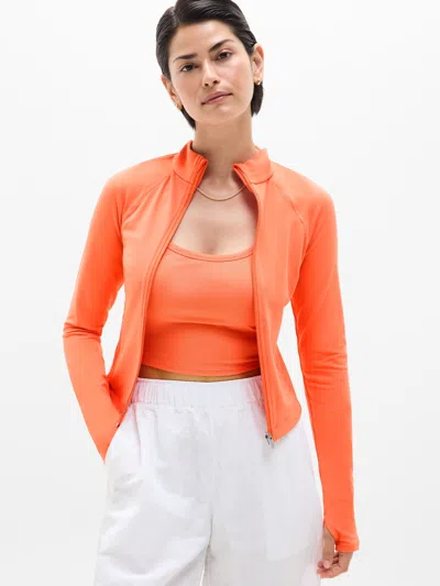 Athleta Salutation Crop Jacket In Orange