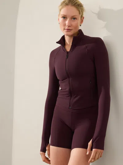 Athleta Salutation Crop Jacket In Spiced Cabernet