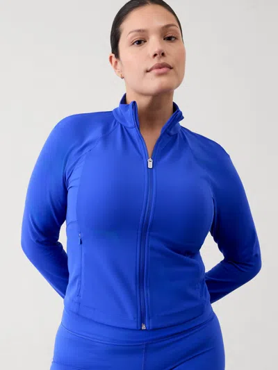 Athleta Salutation Crop Jacket In Tanzanite Blue