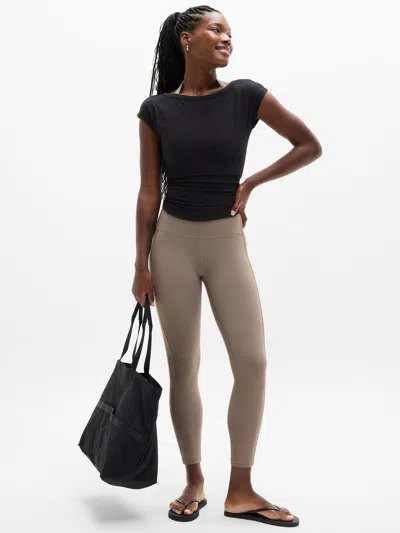 Athleta Salutation Pintuck High Rise 7/8 Legging In Brown