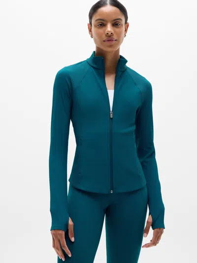 Athleta Salutation Ribbed Jacket 2.0 In Blue