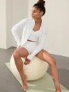 Athleta Salutation Ribbed Jacket In Bright White Rib