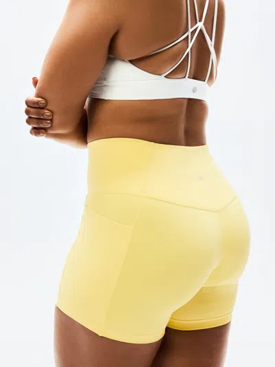 Athleta Salutation Stash High Rise 5" Short In Yellow
