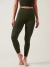 Athleta Salutation Stash High Rise 7/8 Legging In Aspen Olive