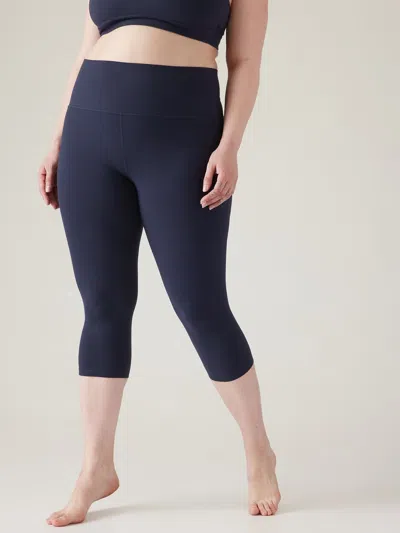Athleta Salutation Stash Capri In Navy