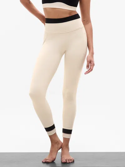 Athleta Salutation Stash High Rise Double Up Legging In Bone/black